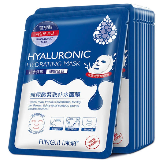 10 Pieces Hyaluronic Acid Facial Mask Sheet