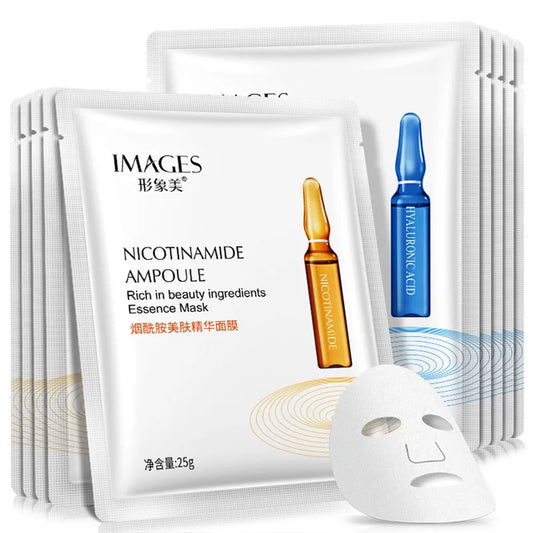 10Pcs Hyaluronic Acid Niacinamide Face Masks