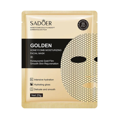 10Pcs SADOER 24K Gold Moisturizing Facial Sheet Masks